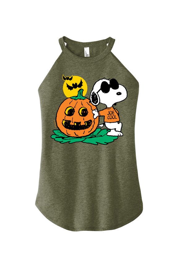 - Joe Cool Pumpkin - Juniors High Neck Tank Top
