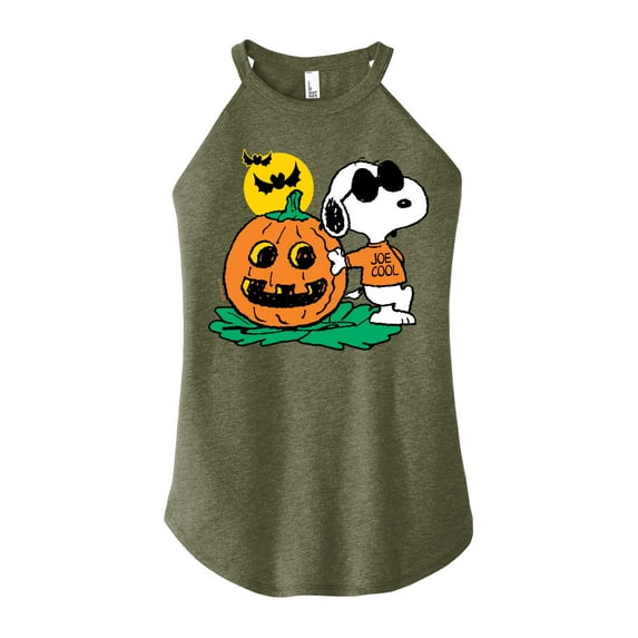 Peanuts - Joe Cool Pumpkin - Juniors High Neck Tank Top