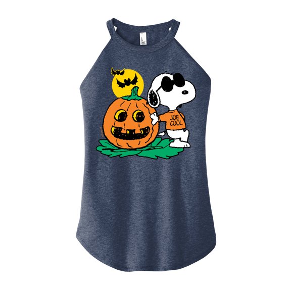 Peanuts - Joe Cool Pumpkin - Juniors High Neck Tank Top