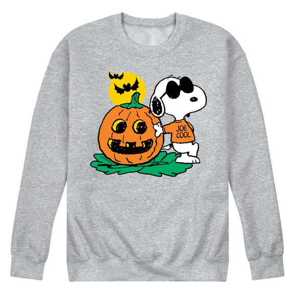 Peanuts - Joe Cool Pumpkin - Men's Crew Neck Fleece Pullover
