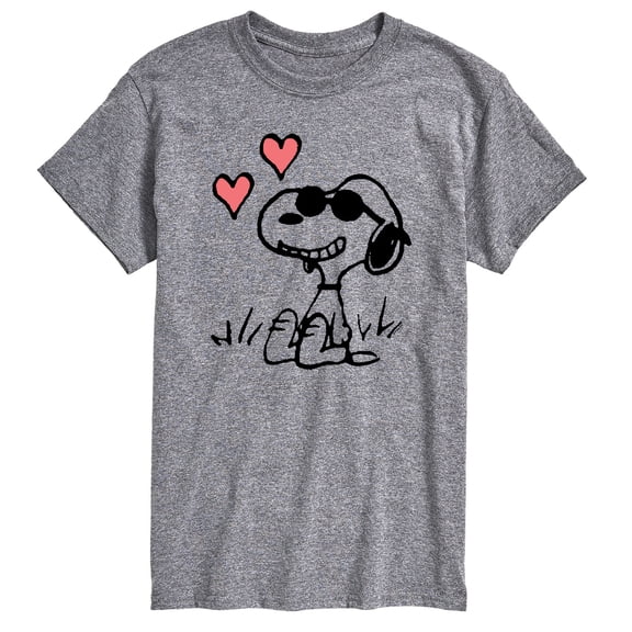 Peanuts - Joe Cool Sitting Hearts - Men's Short Sleeve Graphic T-Shirt