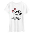 thumbnail image 1 of Peanuts - Joe Cool Sitting Hearts - Women's Short Sleeve Graphic T-Shirt, 1 of 5