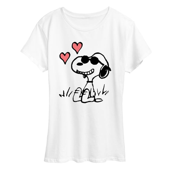 Peanuts - Joe Cool Sitting Hearts - Women's Short Sleeve Graphic T-Shirt