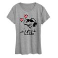 thumbnail image 1 of Peanuts - Joe Cool Sitting Hearts - Women's Short Sleeve Graphic T-Shirt, 1 of 5