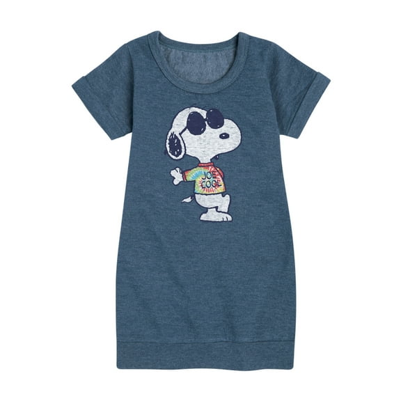 Peanuts - Joe Cool' Tie Dye - Toddler & Youth Girls Fleece Dress
