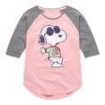 thumbnail image 1 of Peanuts - Joe Cool' Tie Dye - Toddler & Youth Girls Raglan Graphic T-Shirt, 1 of 4