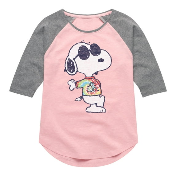 Peanuts - Joe Cool' Tie Dye - Toddler & Youth Girls Raglan Graphic T-Shirt