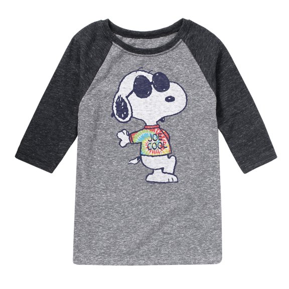 Peanuts - Joe Cool Tie Dye - Toddler & Youth Raglan Graphic T-Shirt