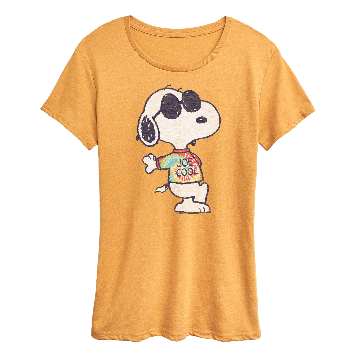 Peanuts Joe Cool Tie Dye Women's Short Sleeve Graphic TShirt