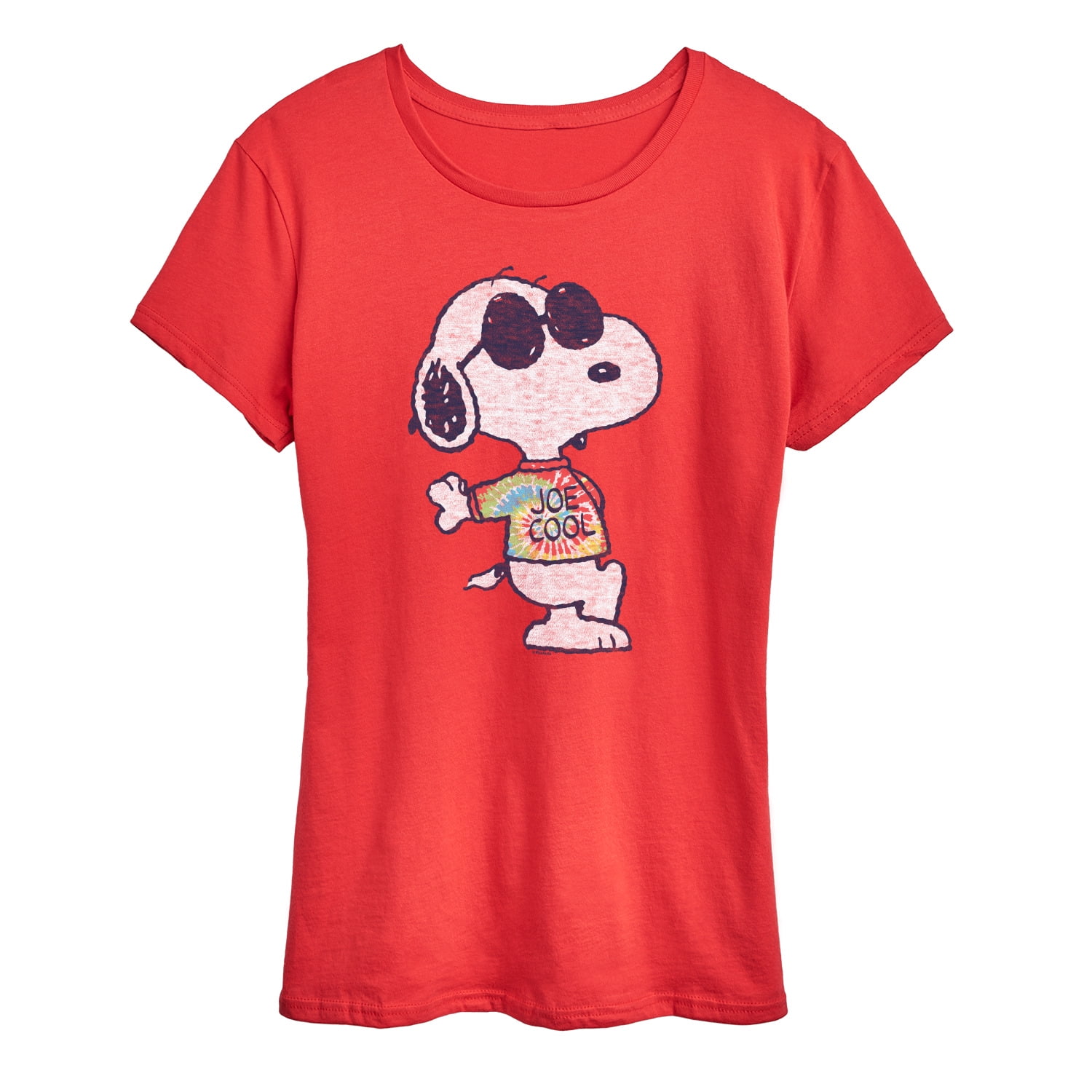 Peanuts Joe Cool Tie Dye Women's Short Sleeve Graphic TShirt