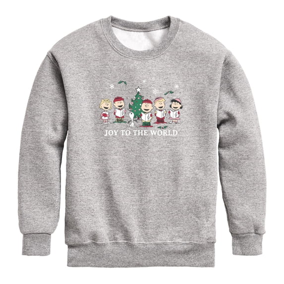 Peanuts - Joy To The World - Toddler Boys Fleece Crew Sweatshirt