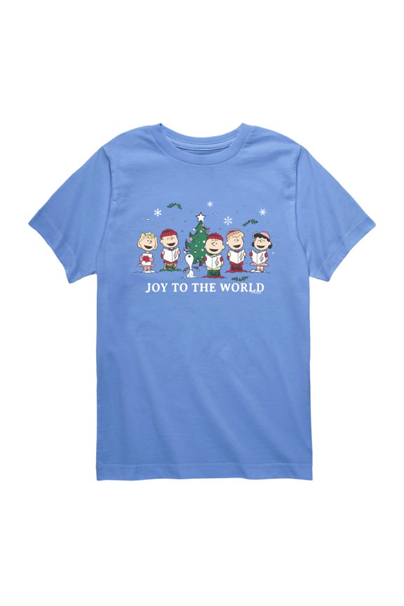 - Joy to the World - Youth Boys Short Sleeve Graphic T-Shirt