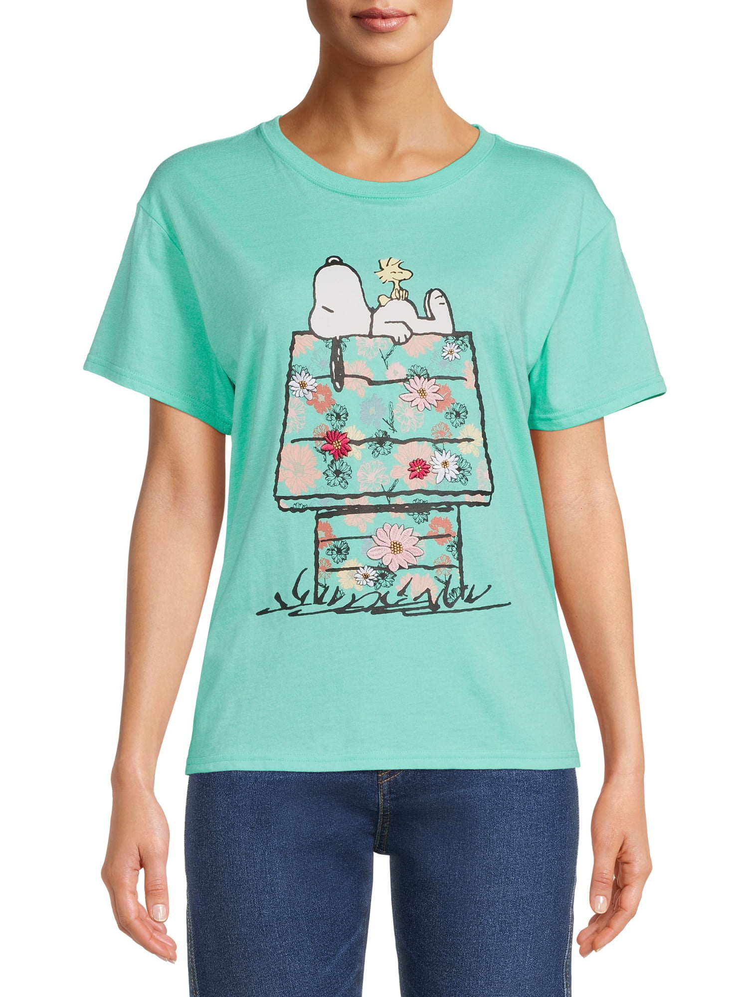 Peanuts Junior\' Snoopy Floral T-Shirt