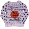 thumbnail image 1 of Peanuts Junior Womens White Happy Halloween Snoopy Sweatshirt Pumpkin Top Small, 1 of 2