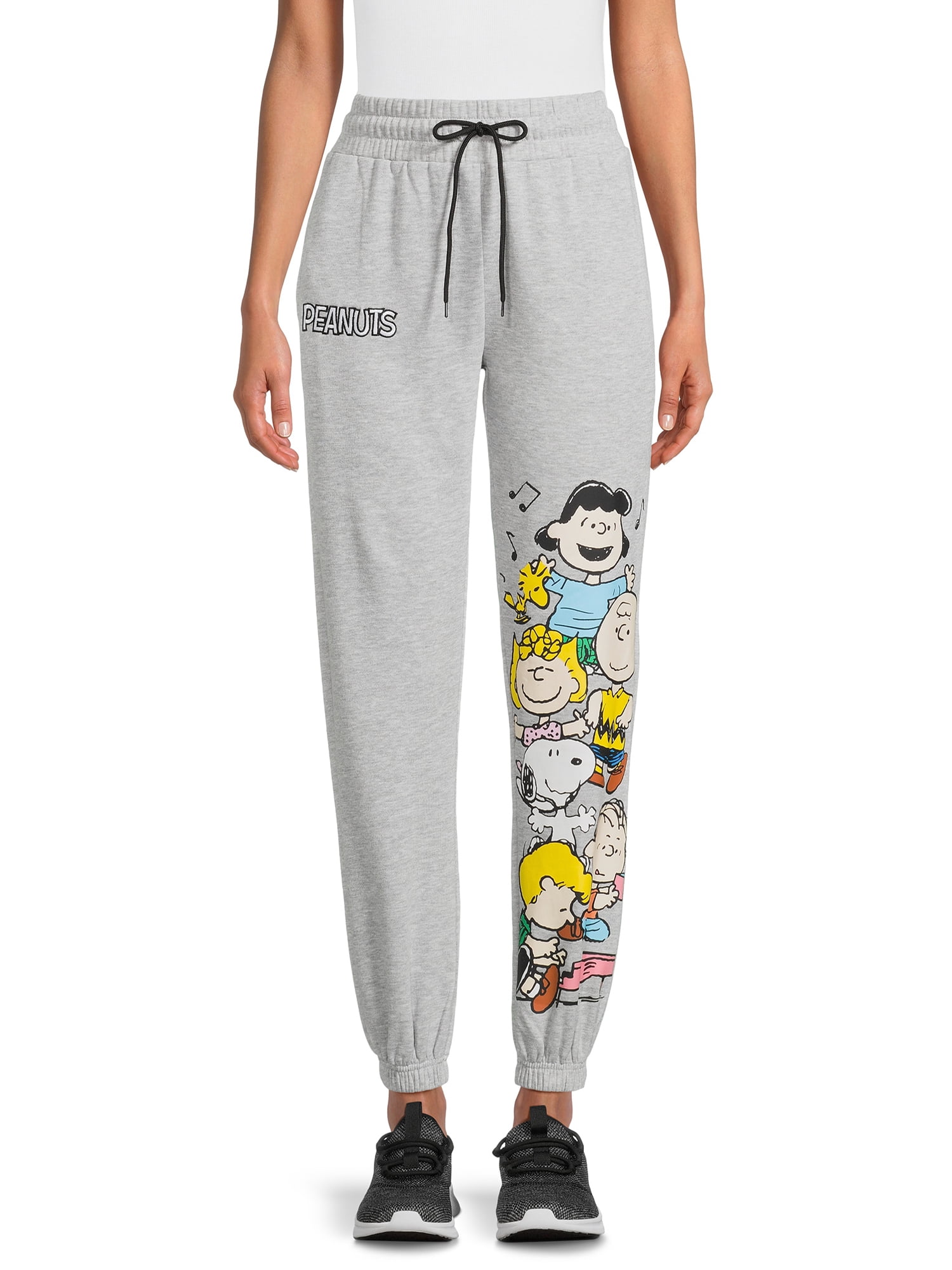 Peanuts Juniors’ Graphic Jogger Pants, 28” Inseam, Sizes XSXXXL