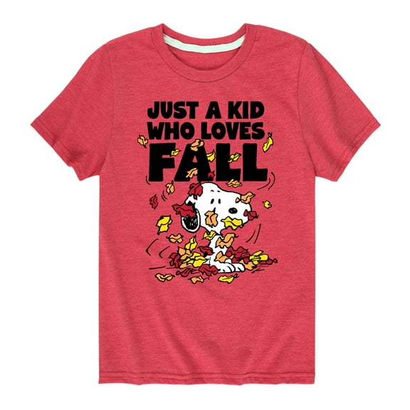Peanuts - Just A Kid Who Loves Fall - Toddler And Youth Short Sleeve Graphic T-Shirt