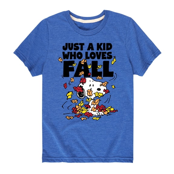 Peanuts - Just A Kid Who Loves Fall - Toddler And Youth Short Sleeve Graphic T-Shirt
