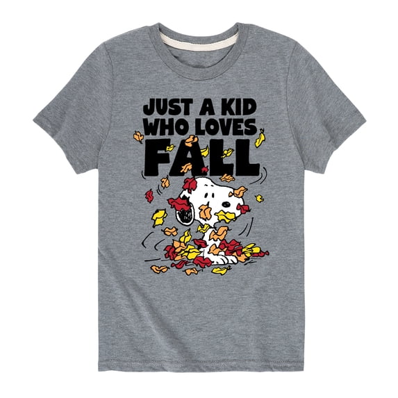Peanuts - Just A Kid Who Loves Fall - Toddler And Youth Short Sleeve Graphic T-Shirt