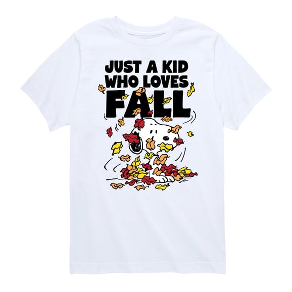 Peanuts - Just A Kid Who Loves Fall - Toddler And Youth Short Sleeve Graphic T-Shirt
