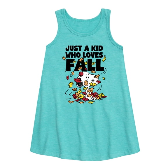 Peanuts - Just A Kid Who Loves Fall - Toddler and Youth Girls A-line Dress