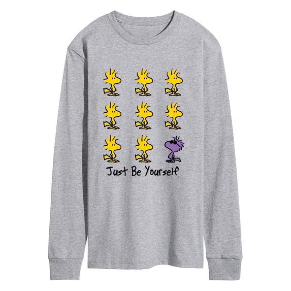 Peanuts - Just Be Yourself Woodstock & Raymond Men's Long Sleeve Graphic T-Shirt