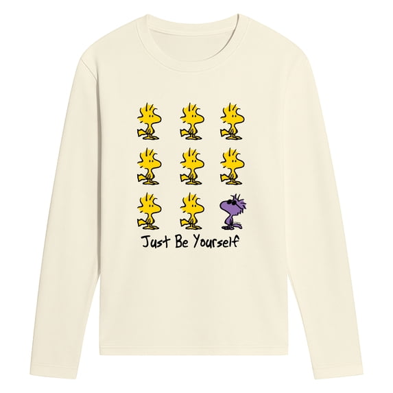 Peanuts - Just Be Yourself Woodstock & Raymond Men's Long Sleeve Graphic T-Shirt