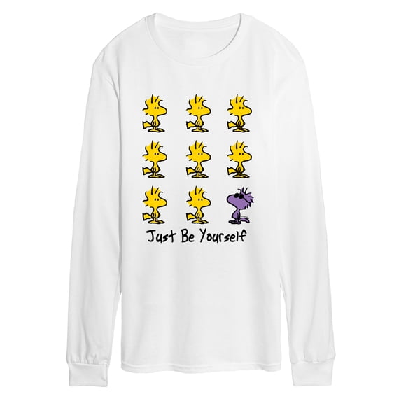 Peanuts - Just Be Yourself Woodstock & Raymond Men's Long Sleeve Graphic T-Shirt