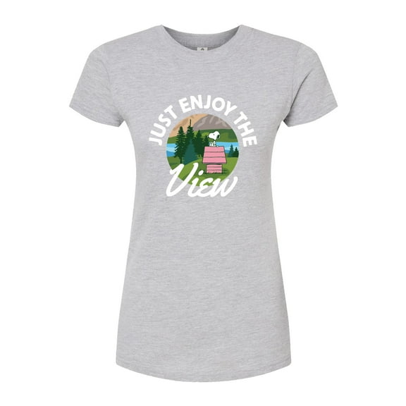Peanuts - Just Enjoy The View - Juniors Fitted Graphic T-Shirt