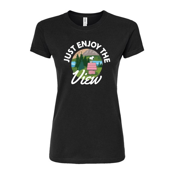 Peanuts - Just Enjoy The View - Juniors Fitted Graphic T-Shirt
