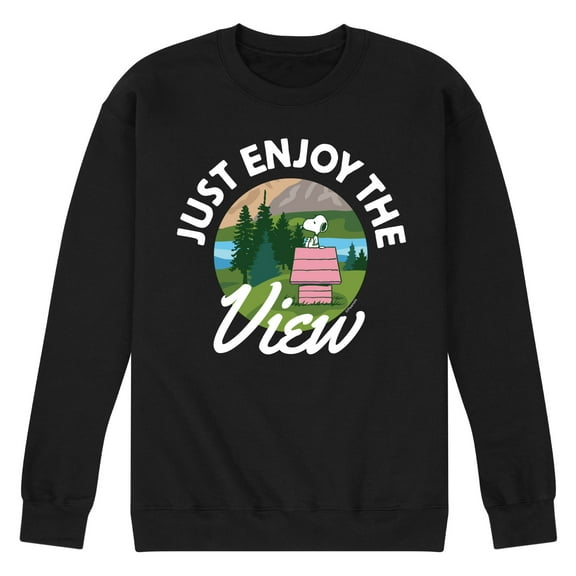 Peanuts - Just Enjoy The View - Men's Crew Neck Fleece Pullover