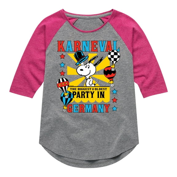 Peanuts - Karneval Biggest Oldest Party Germany - Toddler & Youth Girls Raglan Graphic T-Shirt
