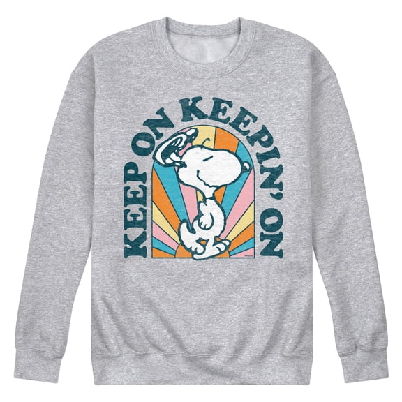 Peanuts - Keep On - Men's Crew Neck Fleece Pullover