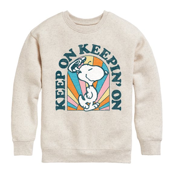 Peanuts - Keep On - Toddler And Youth Crewneck Fleece Sweatshirt
