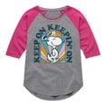 thumbnail image 1 of Peanuts - Keep On  - Toddler And Youth Girls Raglan Graphic T-Shirt, 1 of 6