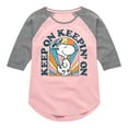 thumbnail image 1 of Peanuts - Keep On  - Toddler And Youth Girls Raglan Graphic T-Shirt, 1 of 5
