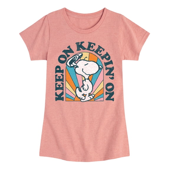 Peanuts - Keep On - Toddler And Youth Girls Short Sleeve Graphic T-Shirt