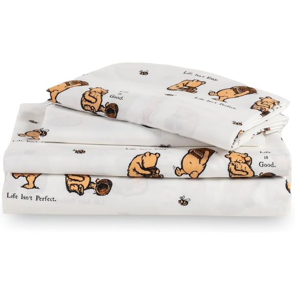 Peanuts® Kids Sheet Set, Full Size - 4 Pieces, Peanuts® Snoopy Different Emotion Sheet Scale Murky Blue, Cute Character Snoopy Printed Soft Microfiber Bed Sheets