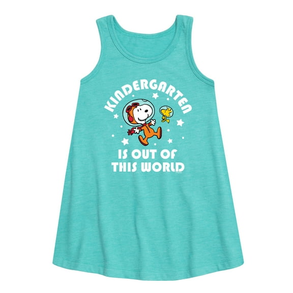 Peanuts - Kindergarten Is Out Of This World - Back to School - Toddler and Youth Girls A-line Dress