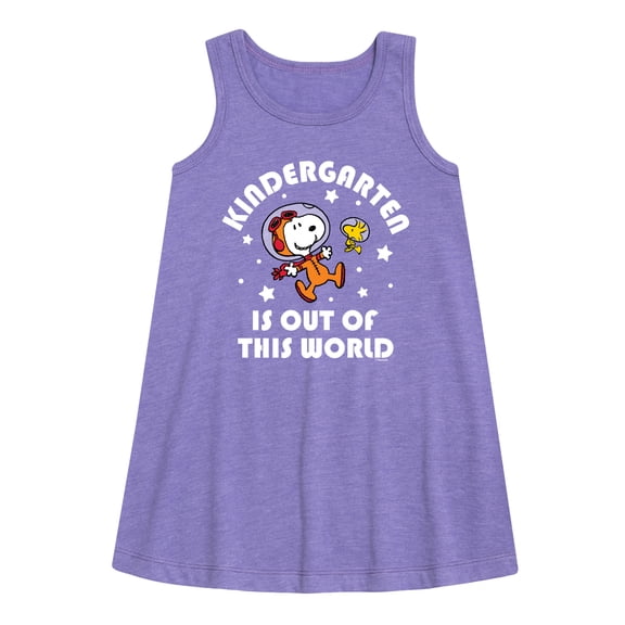 Peanuts - Kindergarten Is Out Of This World - Back to School - Toddler and Youth Girls A-line Dress