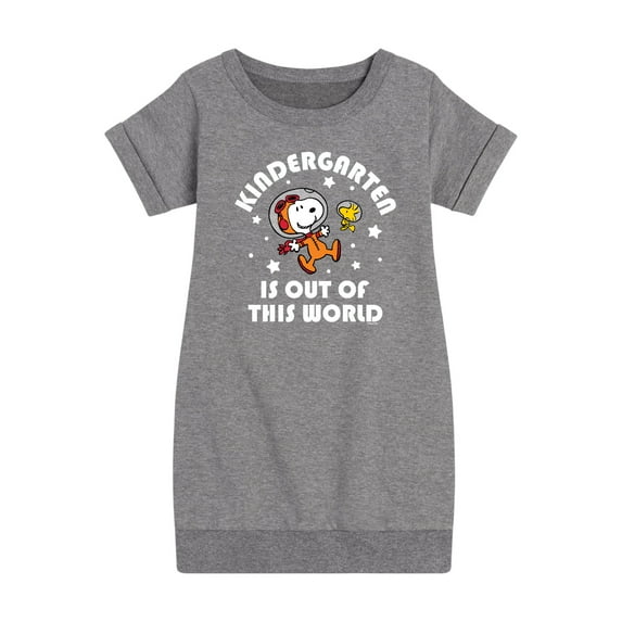 Peanuts - Kindergarten Is Out Of This World - Back to School - Toddler and Youth Girls Fleece Dress