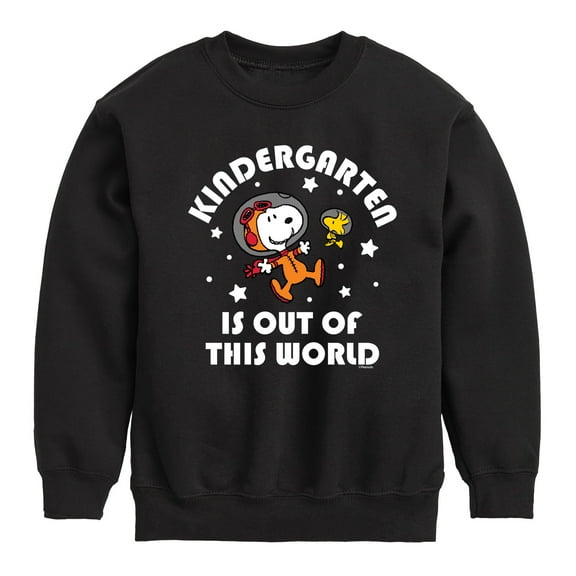 Peanuts - Kindergarten Is Out Of This World - Toddler And Youth Crewneck Fleece Sweatshirt