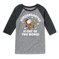 thumbnail image 1 of Peanuts - Kindergarten Is Out Of This World - Toddler And Youth Raglan Graphic T-Shirt, 1 of 6