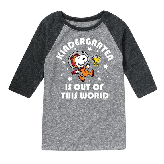 Peanuts - Kindergarten Is Out Of This World - Toddler And Youth Raglan Graphic T-Shirt