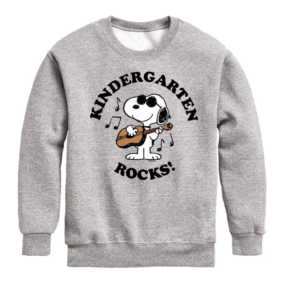 Peanuts - Kindergarten Rocks - Toddler And Youth Crewneck Fleece Sweatshirt
