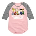 thumbnail image 1 of Peanuts - Kindergarten Squad - Toddler And Youth Girls Raglan Graphic T-Shirt, 1 of 6