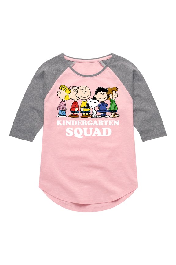 - Kindergarten Squad - Toddler And Youth Girls Raglan Graphic T-Shirt