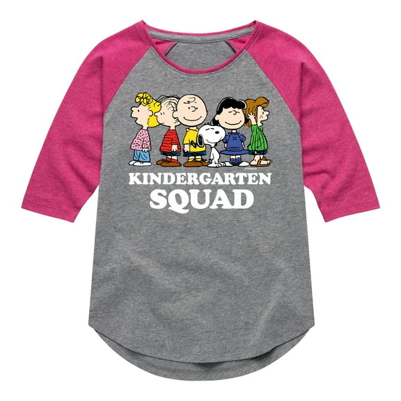 Peanuts - Kindergarten Squad - Toddler And Youth Girls Raglan Graphic T-Shirt
