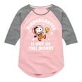 thumbnail image 1 of Peanuts - Kindergarten is Out Of This World - Toddler And Youth Girls Raglan Graphic T-Shirt, 1 of 5