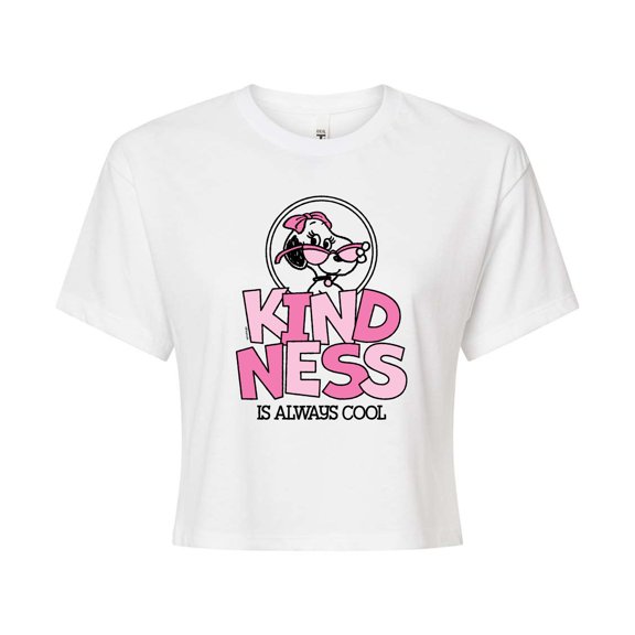Peanuts - Kindness Is Always Cool - Juniors Cropped Graphic T-Shirt