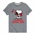 thumbnail image 1 of Peanuts - Ladies Love Me - Toddler And Youth Graphic T-Shirt, 1 of 5